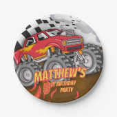 Assiettes En Carton Fun Monster Truck Birthday (Devant)