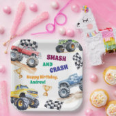 Assiettes En Carton Fun Monster Trucks Birthday Party (Fête)