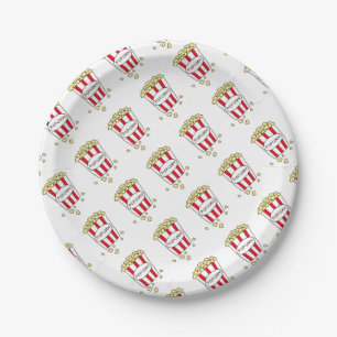 Assiettes En Carton Fun Movie Theater Popcorn à Red White Bucket