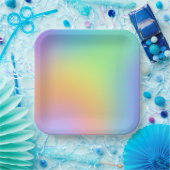 Assiettes En Carton Fun Pastel Rainbow Gradient (Fête)