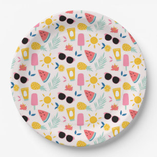 Assiettes En Carton Fun Pool d'été