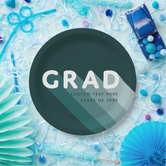 Assiettes En Carton Fun Retro Green White Graduation Party (Fête)