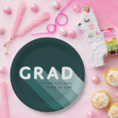 Assiettes En Carton Fun Retro Green White Graduation Party (Fête)