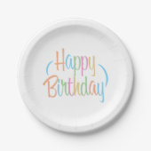 Assiettes En Carton Fun Retro Joyeux anniversaire (Devant)