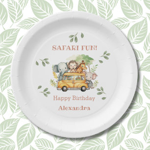 Assiettes En Carton Fun Rose Girls Jungle Safari Anniversaire