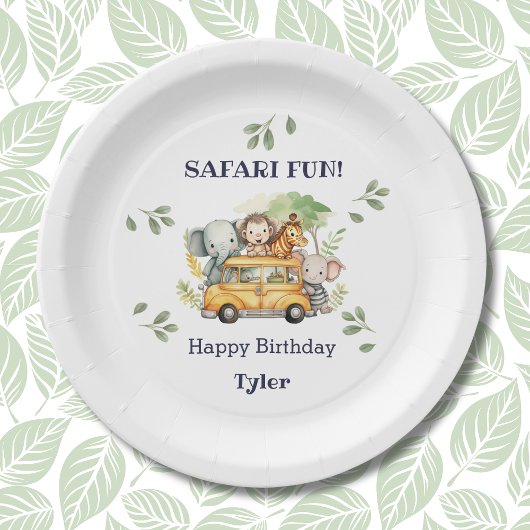 Assiettes En Carton Fun Safari Animal Jungle Anniversaire