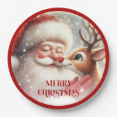 Assiettes En Carton Fun Santa and Rudolph Christmas Dinner Plates (Devant)