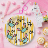 Assiettes En Carton Fun Seafood Crab Fish  (Fête)