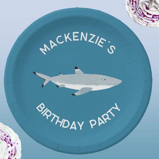 Assiettes En Carton Fun Shark Underwater Birthday Party