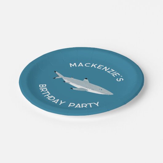 Assiettes En Carton Fun Shark Underwater Birthday Party (Angle)