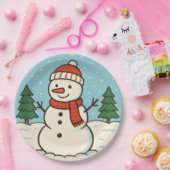 Assiettes En Carton Fun Snowman mignon Noël (Fête)