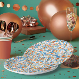 Assiettes En Carton Fun Summer Colors Peinture Splatter Art Motif