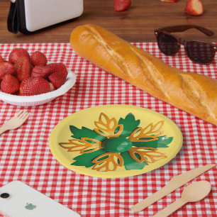 Assiettes En Carton Fun Tropical Flower Floral Printemps été Anniversa