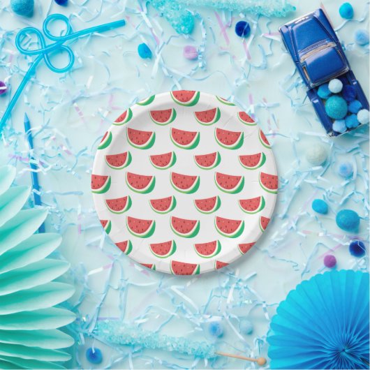 Assiettes En Carton Fun Watermelon Motif (Fête)