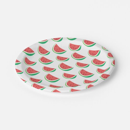 Assiettes En Carton Fun Watermelon Motif (Angle)