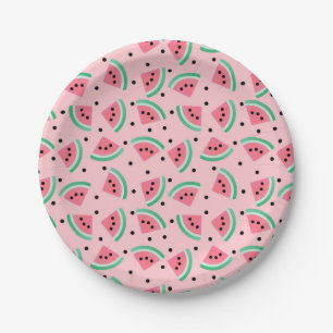 Assiettes En Carton Fun Watermelon Slice Motif Summer Vibes