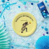 Assiettes En Carton Fun Yellow Firefighter retraite (Fête)