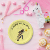 Assiettes En Carton Fun Yellow Firefighter retraite (Fête)