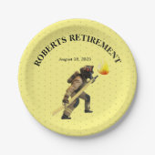 Assiettes En Carton Fun Yellow Firefighter retraite (Devant)