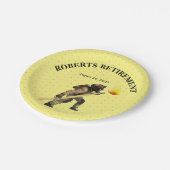 Assiettes En Carton Fun Yellow Firefighter retraite (Angle)