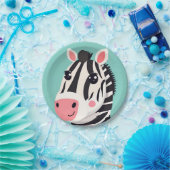 Assiettes En Carton Fun Zebra Face safari jungle sauvage fête d'annive (Fête)