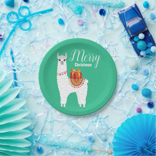 Assiettes En Carton Funky Alpaca Noël jolie lama (Fête)