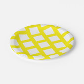 Assiettes En Carton Funky Bright Jaune et blanc Motif Rhombus (Angle)