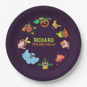 Assiettes En Carton Funky Géant Longue Banane Jaune Portant Chanson Ét (Devant)