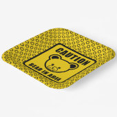 Assiettes En Carton Funky Jaune Teddy Ourson Avertissement Signal Art (Angulaire)