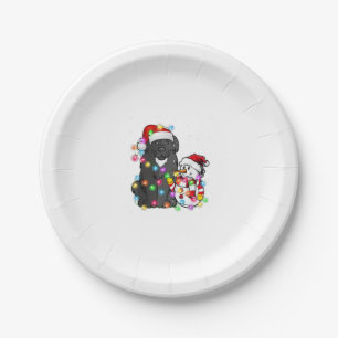 Assiettes En Carton Funky Newfoundland Chien Christmas Tee Snowman Lig