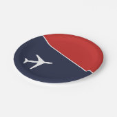Assiettes En Carton Funky White Plane Avion Pilote (Angle)