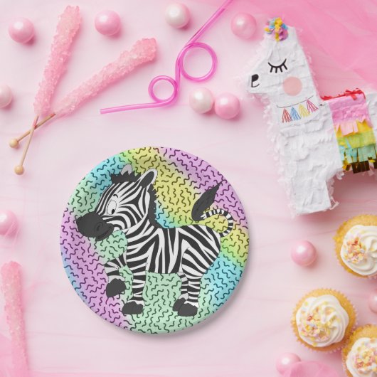 Assiettes En Carton Funky Zebra (Fête)