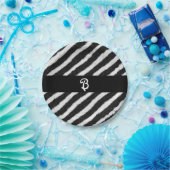 Assiettes En Carton Funky Zebra Stripes Noir & Blanc Anniversaire (Fête)