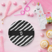 Assiettes En Carton Funky Zebra Stripes Noir & Blanc Anniversaire (Fête)