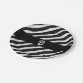 Assiettes En Carton Funky Zebra Stripes Noir & Blanc Anniversaire (Angle)