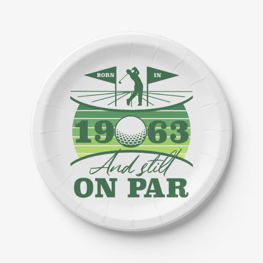 Assiettes En Carton Funny 1963 Golfer 60e anniversaire (Devant)