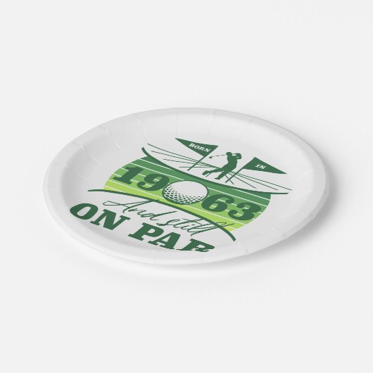 Assiettes En Carton Funny 1963 Golfer 60e anniversaire (Angle)