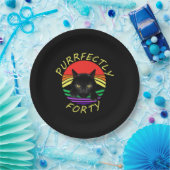 Assiettes En Carton Funny 40e anniversaire Gag 1981 Black Cat Arc-en-c (Fête)