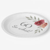 Assiettes En Carton Funny 60 Alors quelle aquarelle Floral 60e anniver (Angle)