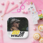 Assiettes En Carton Funny 80 alors que Citer photo 80e anniversaire (Fête)