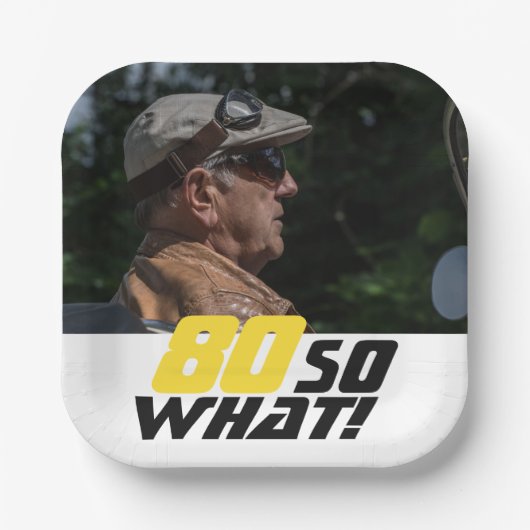 Assiettes En Carton Funny 80 alors que Citer photo 80e anniversaire (Recto)