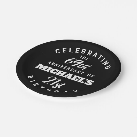 Assiettes En Carton Funny 90e anniversaire Personnalisé (Angle)