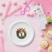 Assiettes En Carton Funny Animal Giraffe Meme Face Festive Xmas T-Shir (Fête)