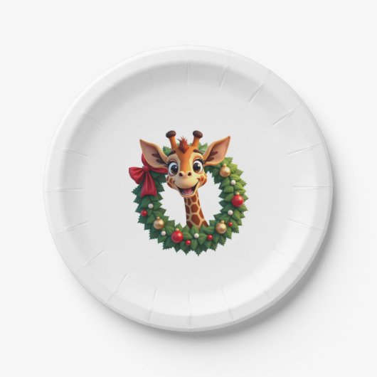 Assiettes En Carton Funny Animal Giraffe Meme Face Festive Xmas T-Shir (Devant)