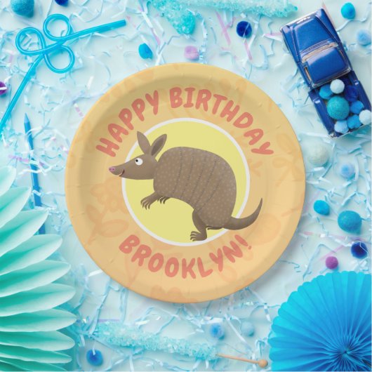 Assiettes En Carton Funny armadillo personnalisation dessin animé anni (Fête)