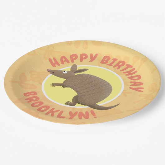 Assiettes En Carton Funny armadillo personnalisation dessin animé anni (Angle)