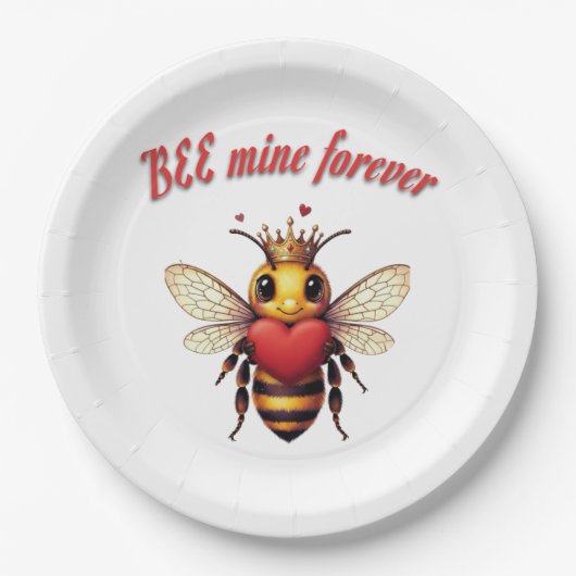 Assiettes En Carton Funny Bee Pun Valentine  (Devant)