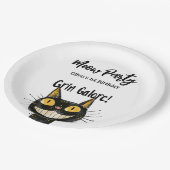 Assiettes En Carton Funny Black Kitty fête d'anniversaire (Angle)
