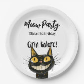 Assiettes En Carton Funny Black Kitty fête d'anniversaire (Devant)