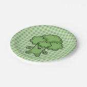 Assiettes En Carton Funny Brocoli vert (Angle)